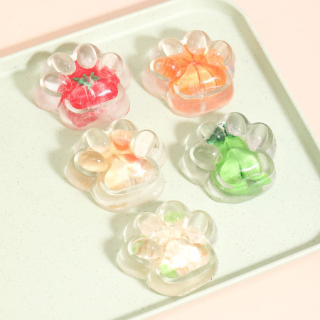 Jucarie Antistres Squishy, Cyrax, Labuta de Pisica Pufoasa, cu Revenire Lenta, 7 x 6.5 cm, Model Legume, Multicolor