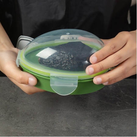 Recipient de Depozitare Avocado, Cyrax, Etans, pentru Frigider, din Plastic, Mentinere Proaspata, 15.3x11x8 cm, Verde