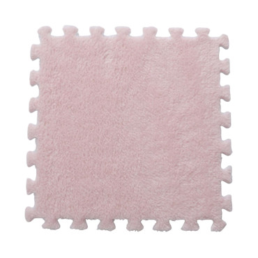 Set 10 Piese Covor tip Puzzle, Cyrax, Spuma EVA, Pufos, 30 x 30 x 1 cm, Roz Pudrat