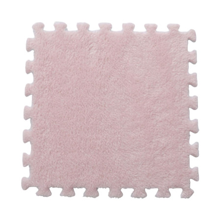 Set 10 Piese Covor tip Puzzle, Cyrax, Spuma EVA, Pufos, 30 x 30 x 1 cm, Roz Pudrat