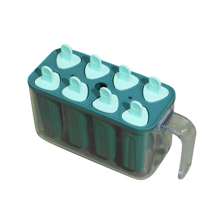 Forme de inghetata, Cyrax, 8 Forme din Silicon, Forma pentru Inghetata din si Sucuri Ghetate, 13 x 10 x 6.5 cm, Albastru