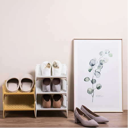 Suport pentru Pantofi,  cu Doua Straturi, Organizator, Antiderapant și Durabil, 26x24.8x16 cm, Maro