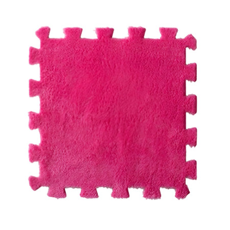 Set 10 Piese Covor tip Puzzle, Cyrax, Spuma EVA, Pufos, 30 x 30 x 1 cm, Roz