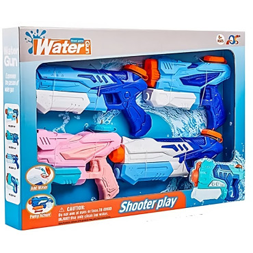 Set 4x Pistol cu Apa pentru Copii, Cyrax, 6ani+, Albastru+Roz, 300 ML