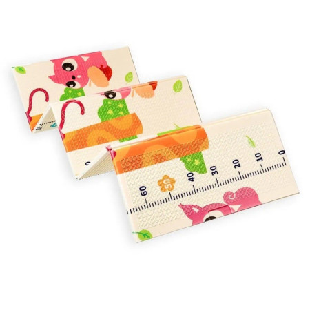 Covoras pentru Copii, Cyrax, cu 2 Fete, Model Maimute/Indieni, din XPE+PE, Impermeabil, Antiderapant, Protectie Termica, +3 Luni, Pliabil, 150 x 200 x 1 cm, Multicolor