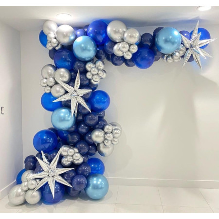 Set 10 Baloane din Latex, Cyrax, Model Party, Albastru Diferite Nuante, 30 cm, 2.8 g