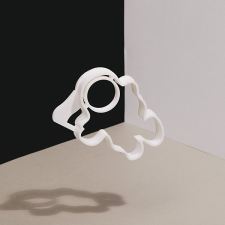 Forma pentru Alimente, Cyrax, pentru Omlete/Prajituri/Clatite, din Silicon, Model Astronaut,15 x 11.5 x 2 cm, Alb