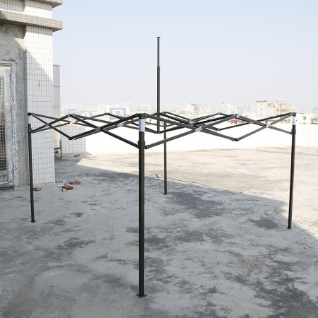 Cadru Metalic pentru Cort Pavilion,  Pliabil de tip Pavilion, Fara Prelata/Unelte, Deschidere Tip Armonica, 4.3 x 2.9 x 2.7 m, Negru