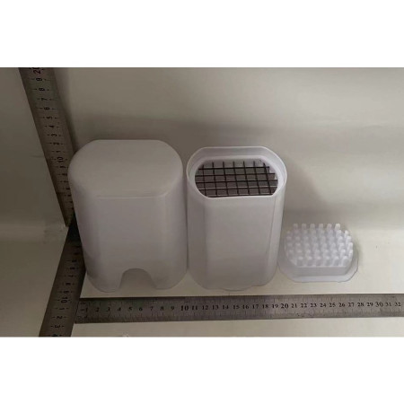 Feliator de Fructe si Legume, Cyrax, din Plastic si Otel, Mecanic, Taiere 1.2 cm Grosime, 14 x 9.5 x 8 cm, Alb