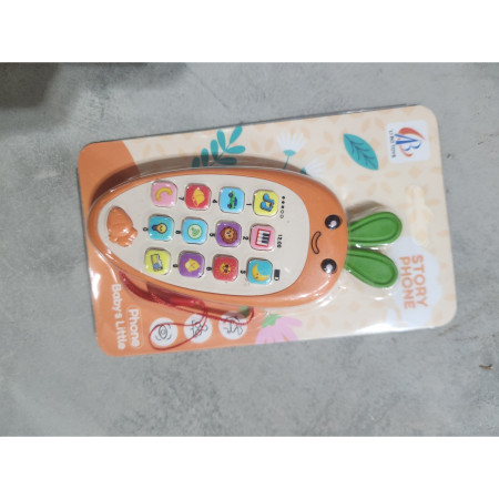 Jucarie Interactiva, Cyrax, Telefon Inteligent, Model Morcov, Functii Educative, Muzicale si Voce, 4-6 ani, 19 x 11.5 cm, din Plastic, Portocaliu