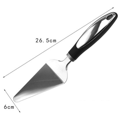 Feliator si Lopatica pentru Pizza, Cyrax, set din 2 ustensile, Otel Inoxidabil, Maner Antiderapant, 26.5 x 8 x 3 cm, Negru