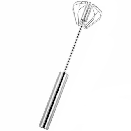 Mixer Manual, Cyrax, pentru Oua Smantana Frisca Aluat, Maner Otel Inoxidabil, Usor de Utilizat si Depozitat, 29 x 7 cm, Argintiu