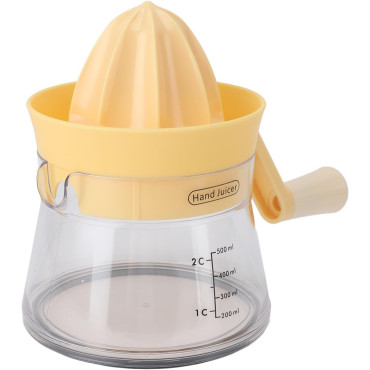 Storcator de Citrice Manual, Cyrax, Rezistente, Usor de Folosit si Depozitat, Durabil, Calitativ, 16.5x13cm, Transparent/ Galben