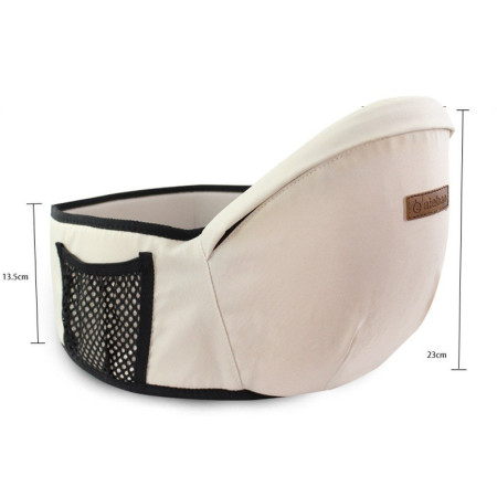Cyrax Port-Bebe Ergonomic Ajustabil cu Scaun, 3 Pozitii, Bumbac Respirabil, pentru Copii 0-3 Ani, 20 kg Maxim, 25 x 22 x 18 cm, Gri