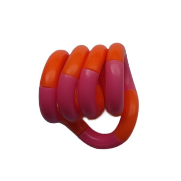 Jucarie Senzoriala Antistres, Cyrax, Fidget Twist, cu Miscari Infinite de Decompresie, 2 Culori, Portocaliu/Roz, + 3 ani