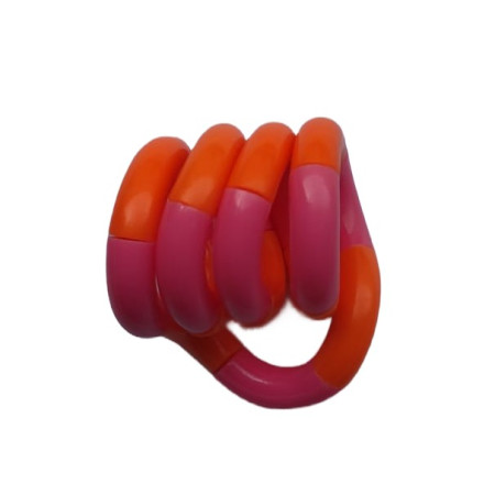 Jucarie Senzoriala Antistres, Cyrax, Fidget Twist, cu Miscari Infinite de Decompresie, 2 Culori, Portocaliu/Roz, + 3 ani