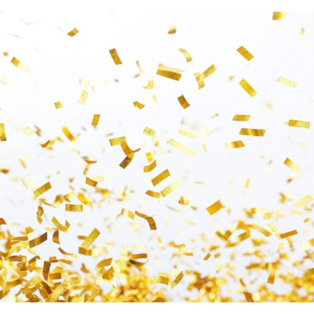 Tun Confetti, Cyrax, Model Folie Aurie, 40 cm, Ambalaj din Carton, Eliberare prin Rasucire, Auriu