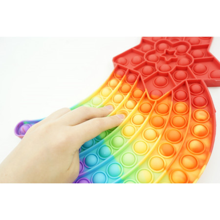 Jucarie antistres din silicon, Cyrax, Pop It Now and Flip It, Stea cazatoare, Multicolor