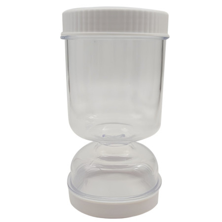 Borcan pentru Muraturi, Cyrax, cu Separator pentru Lichide, Ermetic, Termorezistent, Tip Clepsidra, 2 Furculite Incluse, ABS, Alb, 18x9x9 cm