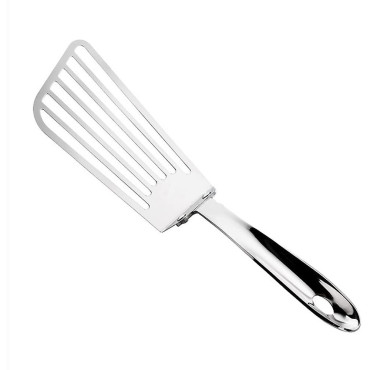 Spatula flexibila Cyrax, Fish Turner, din otel, durabila, cu margini subtiri pentru taiere, pentru carne, oua, peste, multifunctionala, argintiu