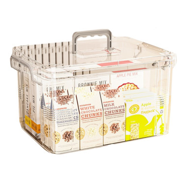 Cutie De Depozitare,  Tip Valiza, pentru Alimente, Jucarii, Accesorii, Transparenta, Marime M, 31.5x23x19 cm