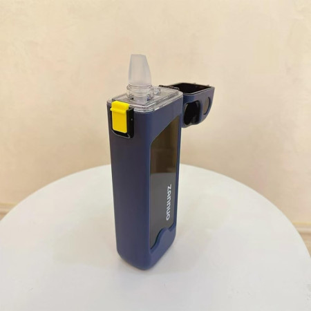 Sticla de Apa pentru Sport, Cyrax, 350 ml, cu Pai si Capac, 23x7x4.4 cm, Buton de Blocare, din PC, Albastru