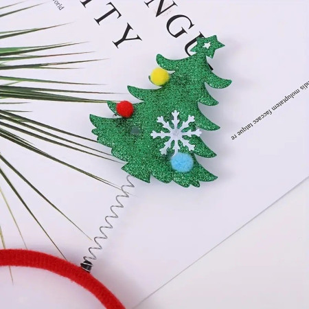 Coronita Decorativa, Cyrax, Tema Craciun, 12 x 25 cm, Model Brazi de Craciun, Marime Universala, Multicolor