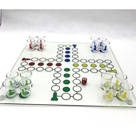 Joc de baut, Nu te supara frate, Cyrax, cu pahare de shot din sticla, 30x30 cm, multicolor