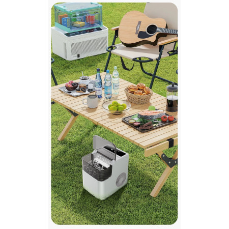 Masina de Facut Gheata, Cyrax, din ABS, 12 kg/24h, Capacitate 500 g, 2 Marimi, Portabil, 39 x 23 x 28 cm, Automata, Alb