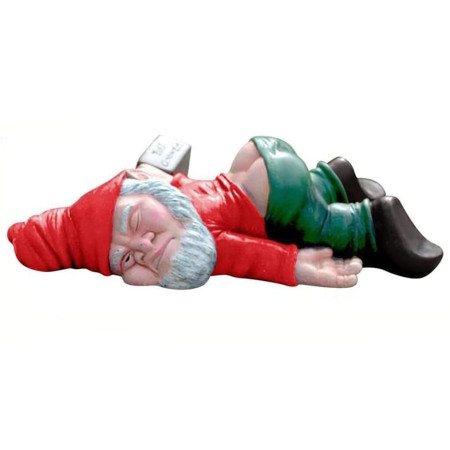 Decoratiune pentru Gradina,  Model Pitic de Gradina Beat, Statuie Amuzanta pentru Gradina, Decor pentru Gradina, Gnom Beat, 15 cm, Rosu