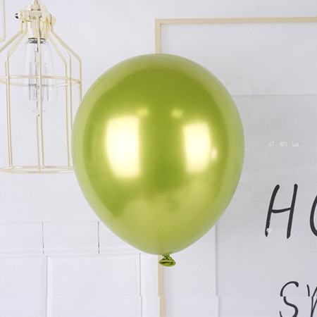 Set 12 Baloane, Cyrax, din Latex Chrome, 30 cm, Verde Lime