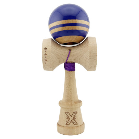 Kendama X Originala RAINBOW, Profesionala, Cyrax, Cupe Mari KING SIZE V3, Super Sticky, Gaura in Baza, Rulment Metalic, din lemn 18 cm, Ata 55 cm, Violet/Maro