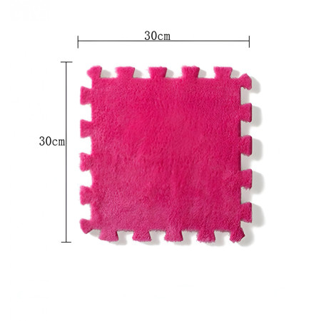 Set 10 Piese Covor tip Puzzle, Cyrax, Spuma EVA, Pufos, 30 x 30 x 1 cm, Roz