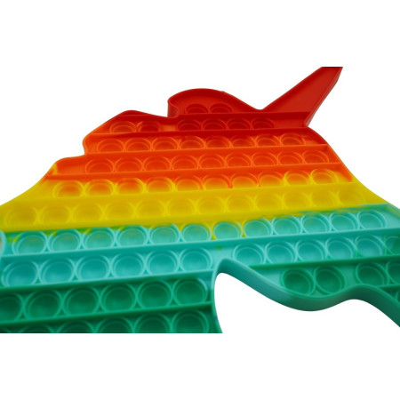 Cyrax Jucarie antistres din silicon Pop it now, forma Unicorn, multicolor, urias