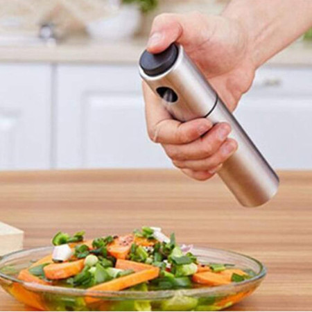 Pulverizator ulei Cyrax, spray, material otel inoxidabil, manual, 100 ml, 17.7 x 4 cm, argintiu