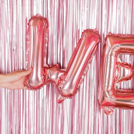 Balon Folie Metalizata Litera W, Cyrax, 40 cm, Umflati cu Heliu sau Aer, Ambalaj Individual, Pai inclus, Rose Gold