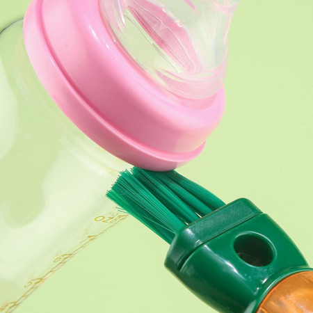 Perie 5 in 1 de Curatat Pahare, Cani, Sticle, Cyrax, cu Maner Lung, Accesorii pentru Spalarea Paielor si Capacelor, Usor de Agatat, 36x7x7cm, Portocaliu-Alb