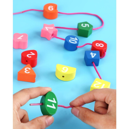 Jucarie Educativa Cyrax, Tip Montessori, Model Ceas Pinguin, din Lemn, + 36 Luni, 12 Piese, 17.2 cm, Multicolor