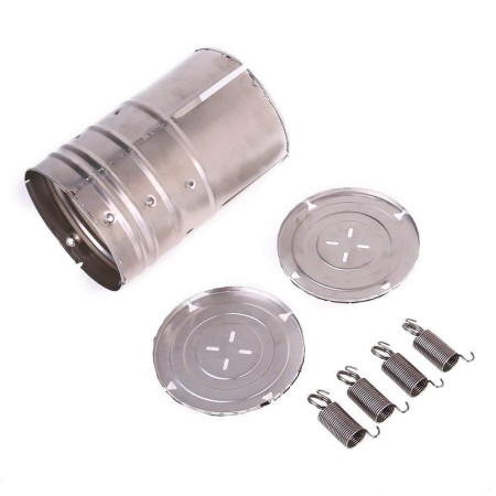 Presa din inox Cyrax, pentru preparat sunca presata, cu capac, dimensiune reglabila in 3 trepte, 15 x 15 x 18 cm, argintiu