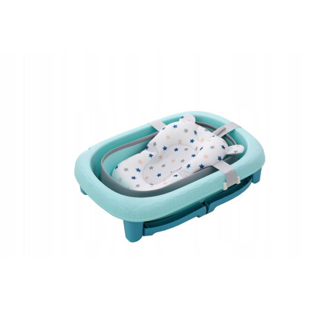 Cada Pliabila pentru Baie, Cyrax, din PP+TPE, pentru Copii 0-6 Ani, cu Picioare, Suport de Sezut, Scurgere Etans, 80 x 52 x 42 cm, Albastru