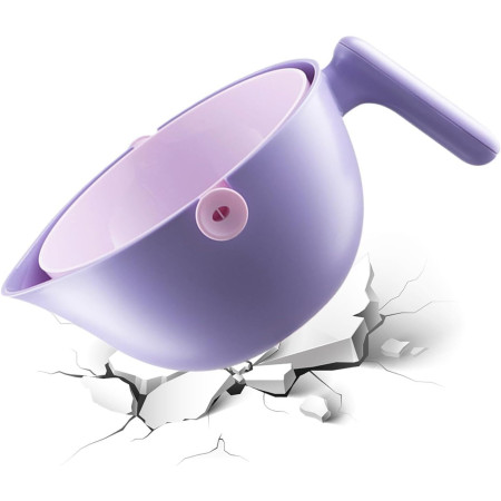 Bol cu Doua Straturi, Cyrax, pentru Fructe, Legume, cu Cos de Scurgere a Apei, 2L, din ABS+PP, 29.9 x 22.5 x 11.8 cm, Mov