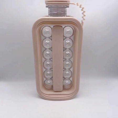 Forma pentru Gheata 2 in 1 Portabila, Cyrax, sub Forma de Sticla, Sfere, Diametru 3 cm, Multifunctional, 17 Bilute, 27.5 x 11.4 x 5.5 cm, Culoare Roz Pal