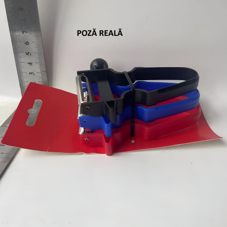 Set 3 Accesorii de Decojire, Razuire si Feliere, Cyrax, pentru Legume si Fructe, Negru-Rosu-Albastru