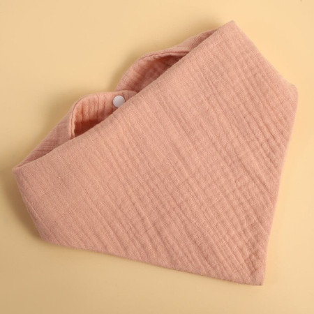 Baveta Triunghiulara, Cyrax, din Bumbac, pentru Copii 0-12 Luni, 33x32 cm, Rezistenta la Apa, Roz