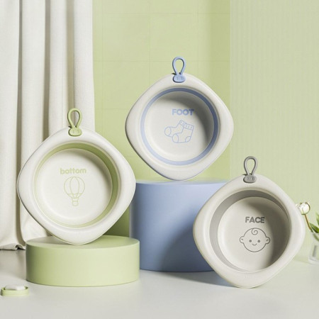 Cada Pliabila pentru Baie pentru Copii, Cyrax, Cadita pentru Bebelusi, Model Romb pentru Fata, Gri, 31.5x31.5x3.5 cm, 3L