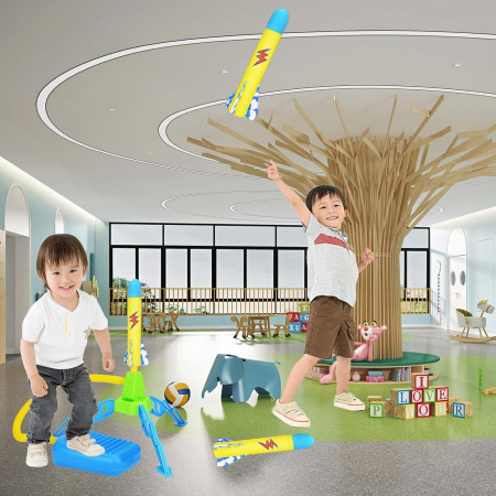 Jucarie pentru Copii, Cyrax, Lansator de Rachete cu Piciorul, un Singur Lansator, 3 Rachete cu Lumini, 40.5 cm Inaltime, Multicolor