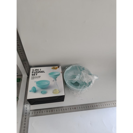 Palnie din plastic 3 in 1 Cyrax, doua dimensiuni de scurgere, cu filet si filtru, diametru scurgere 5.4 cm, 11.5 x 16.7 cm, albastru