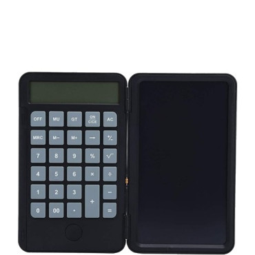 Calculator de Mana Reincarcabil cu Tabla de Scris,  Calculator Portabil, Ecran LCD, Afisaj cu 12 Cifre, Ecran de 15 cm, Culoare Negru