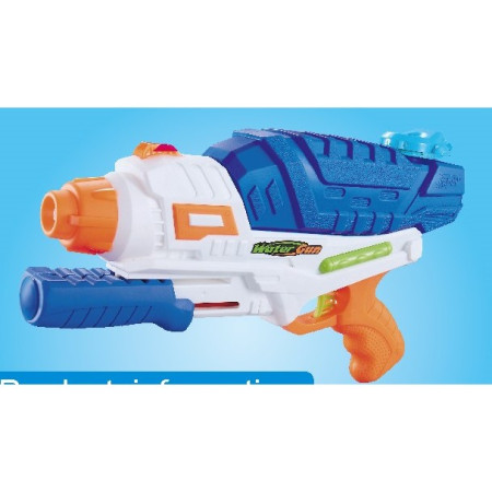 Pistol cu Apa pentru Copii, Rezervor, Pentru Piscina/Plaja, Cyrax, 6ani+, Albastru/Multicolor, 1000ML, model 2