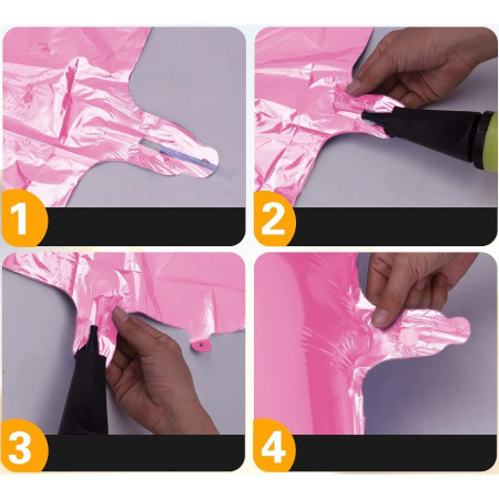 Balon din Folie Cyrax, Cifra 4, 81 cm, Pentru Aer sau Heliu, Bulk, Mov